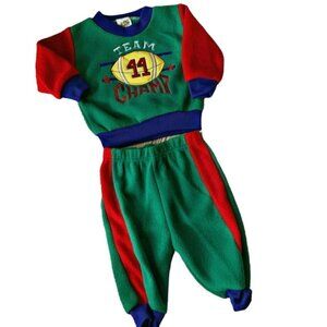 Vintage Football Primary Color Sweat Set 3-6 Months